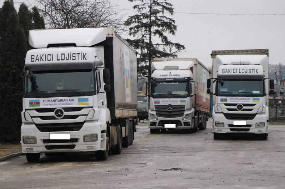 Azərbaycanın göndərdiyi humanitar yardımın ikinci hissəsi Ukraynaya çatdırılıb