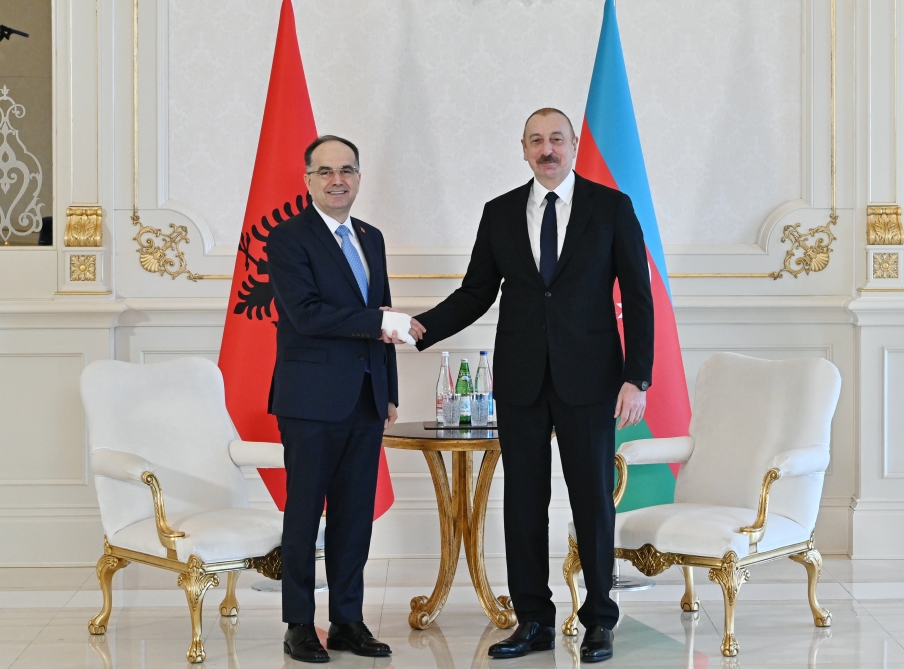 Azərbaycan Prezidenti İlham Əliyev Albaniya Prezidenti Bayram Beqay ilə görüşüb YENİLƏNİB