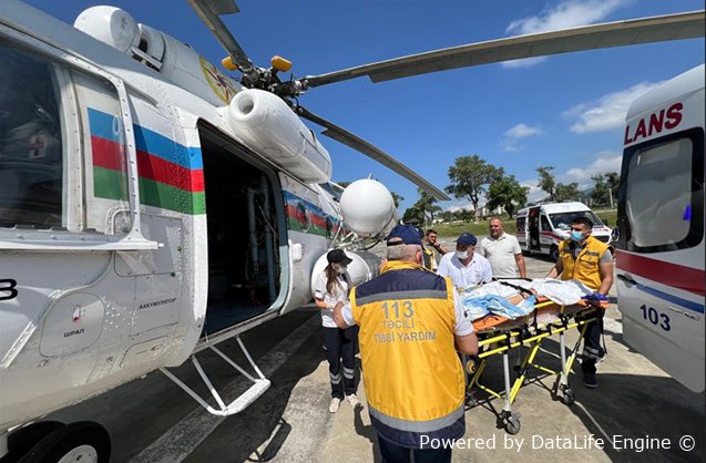 Qəbələdən Bakıya helikopterlə təxliyə olundu