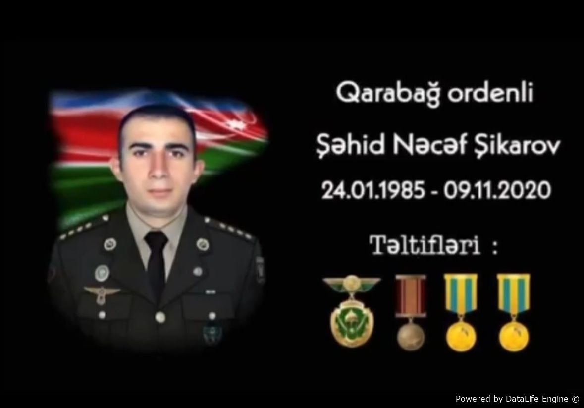 Şəhidlik zirvəsi “Qarabağ” ordenli şəhidimiz Nəcəf Şikar oğlu Şikarov