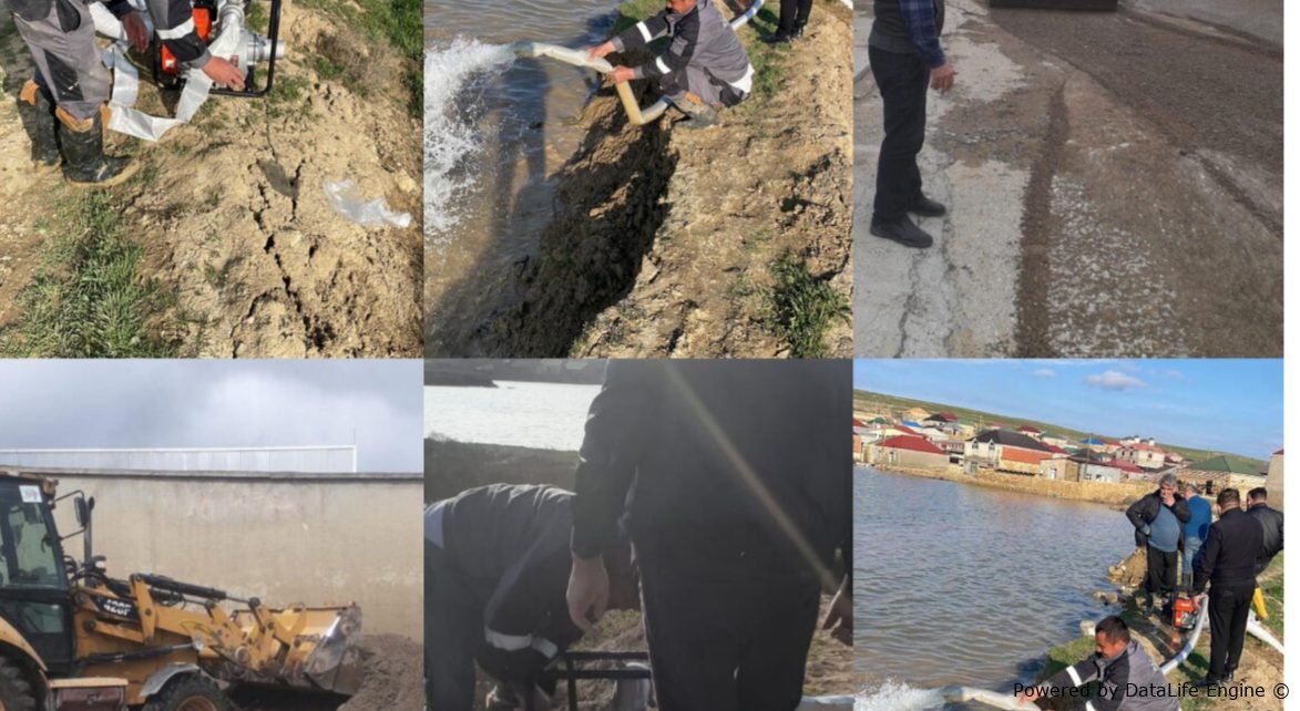 Abşeron rayonu Hökməli qəsəbəsində yağış sularının törətdiyi fəsadlar uğurla aradan qaldırılır – FOTOLAR